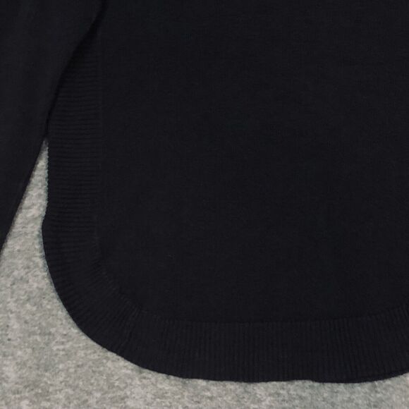 Ribbed Pullover Sweater Womens M Black Cowl Neck Croft and Barrow L/SLV Trim - Picture 3 of 12